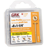 #8 x 1-1/4" Cabinet Screws - Low Profile, 100 Pack