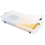 64L Clear Under the Bed Storage Box, with Wheels