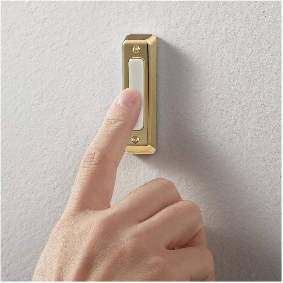 Wired Push Button Doorbell - Polished Brass