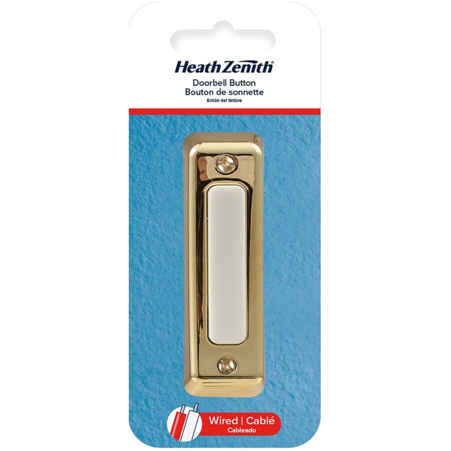 Wired Push Button Doorbell - Polished Brass