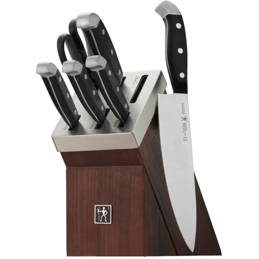Statement Self-Sharpening Kitchen Knife Set with Block - 7 Pieces