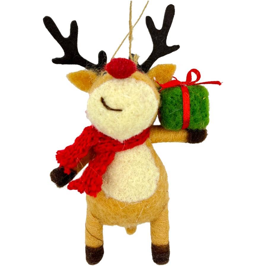 5" Wool Reindeer Ornament