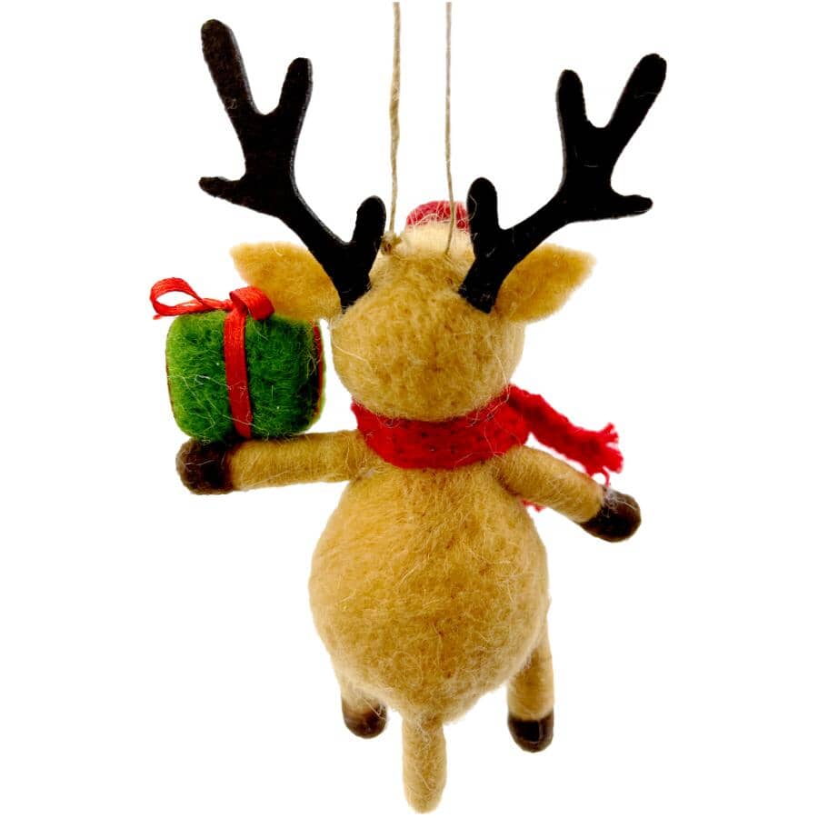 5" Wool Reindeer Ornament