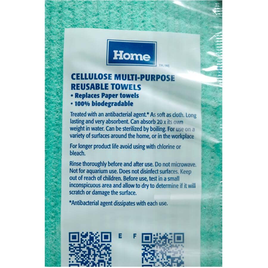 4 Pack 8" x 7" All Purpose Cellulose Sponge Cloths