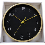 10" Round Wall Clock - Gold & Black
