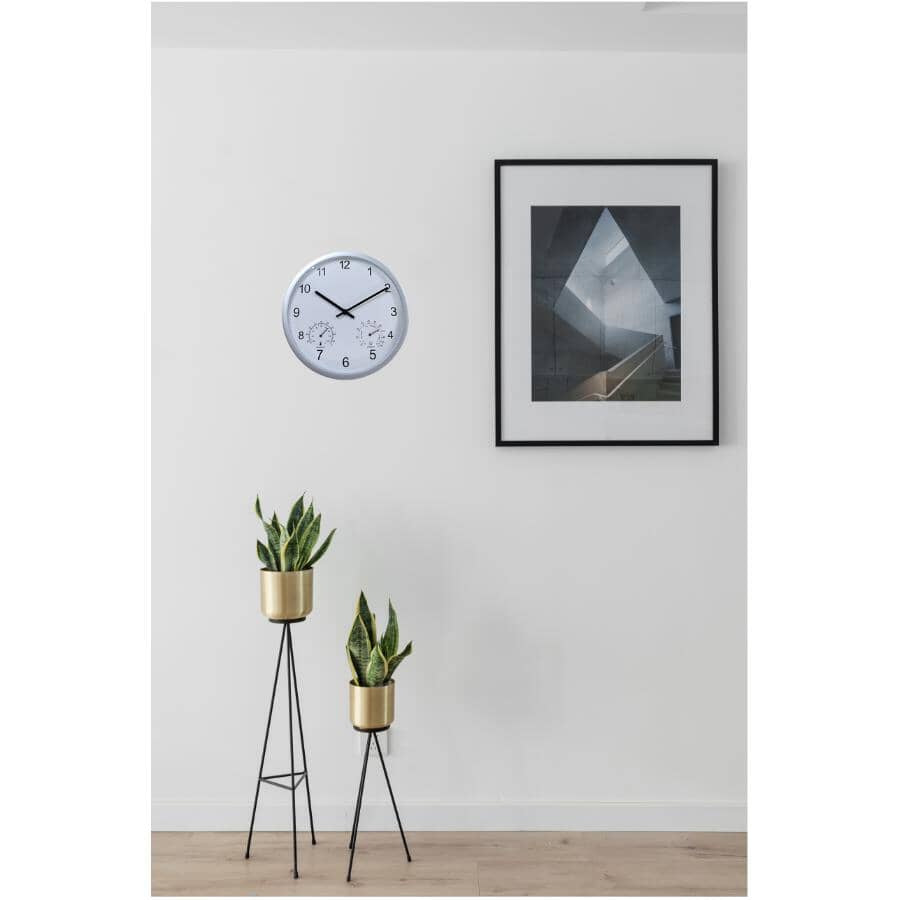12" Round Wall Clock - Silver