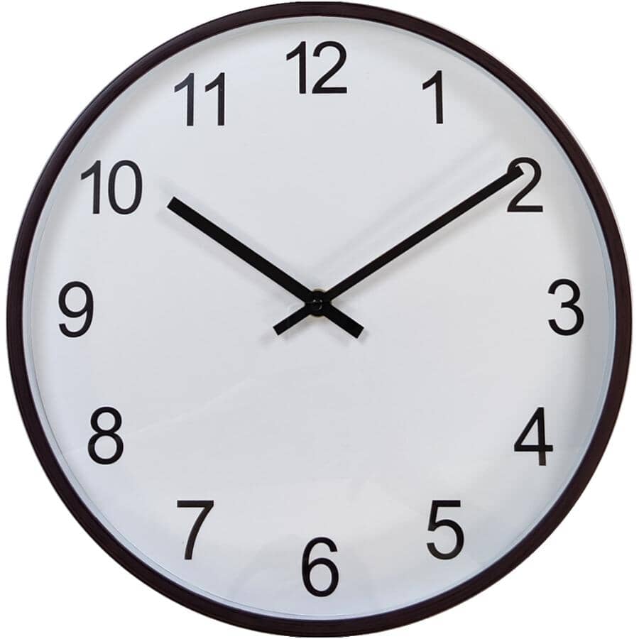 12" Round Wall Clock - White