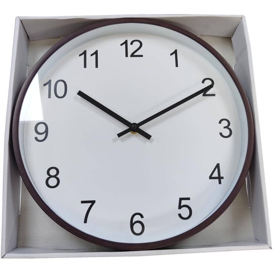 12" Round Wall Clock - White