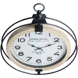 16" Round Wall Clock - Wood/Metal