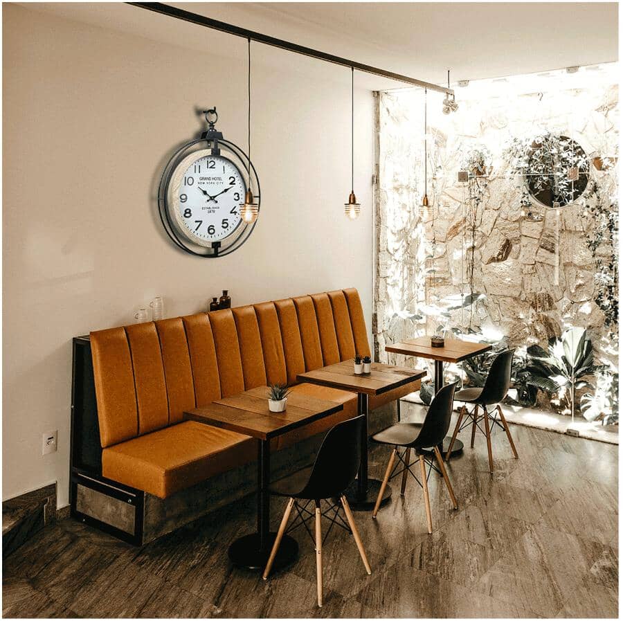 16" Round Wall Clock - Wood/Metal