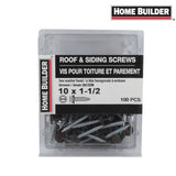 #10 x 1-1/2" Brown Roofing Screws - QC326, 100 Pack