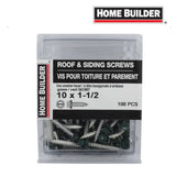 #10 x 1-1/2" Green Roofing Screws - QC307, 100 Pack