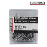#10 x 1-1/2" Silver Roofing Screws - 100 Pack
