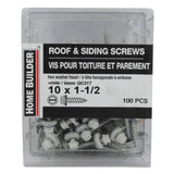 #10 x 1-1/2" White Roofing Screws - QC317, 100 Pack