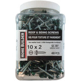 #10 x 2" Green Roofing Screws - QC307, 400 Pack