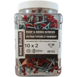 #10 x 2" Red Roofing Screws - QC386, 400 Pack