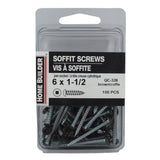 100 Pack #6 x 1-1/2" Brown Pan Head Soffit Screws
