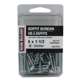 100 Pack #6 x 1-1/2" White Pan Head Soffit Screws