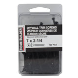 100 Pack #6 x 2-1/4" Trim Head Fine Thread Drywall Screws