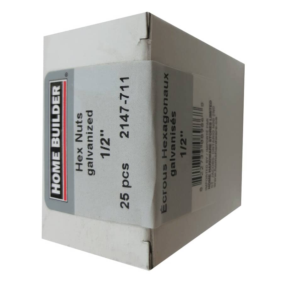 1/2"-13 #2 Galvanized Coarse Hex Nut