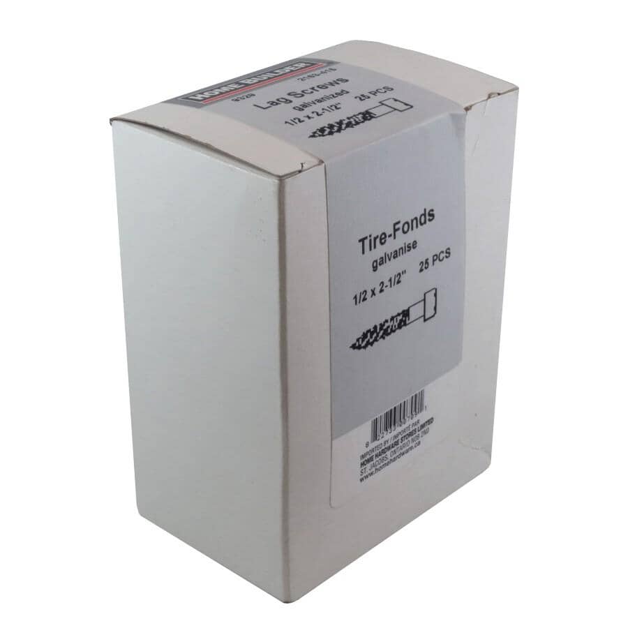 1/2" x 2-1/2" Galvanized Hex Lag Screw