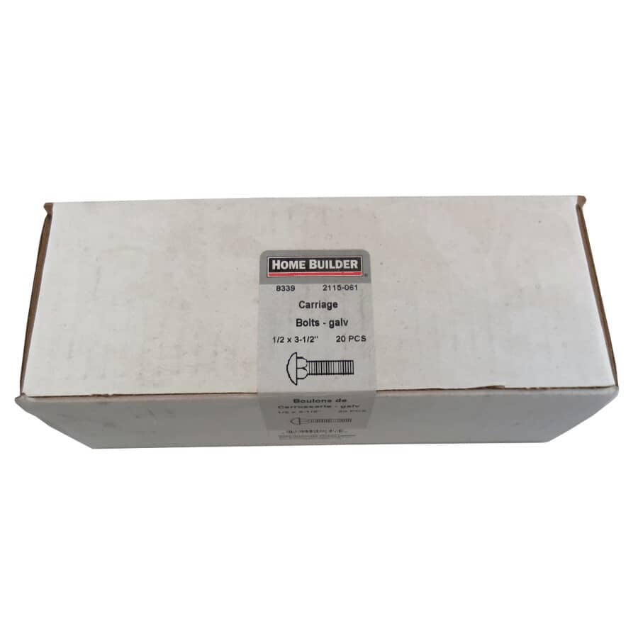 1/2" x 3-1/2" Galvanized Coarse Carriage Bolt