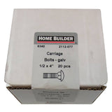 1/2" x 4" Galvanized Coarse Carriage Bolt