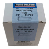 1/4"-20 Zinc Plated Threaded Rod Coupling Nut