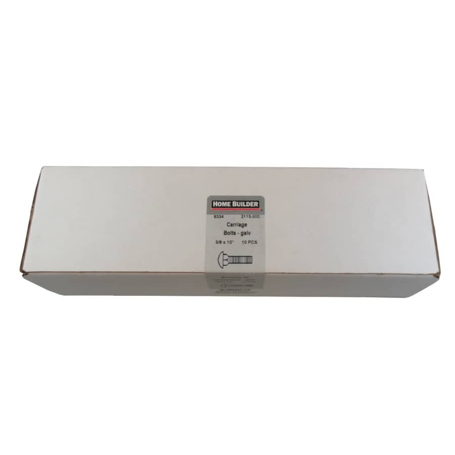 3/8" x 10" Galvanized Coarse Carriage Bolt
