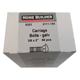 3/8" x 2" Galvanized Coarse Carriage Bolt