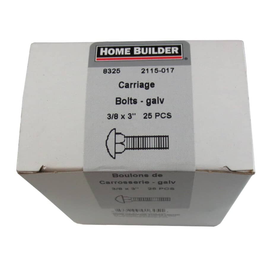 3/8" x 3" Galvanized Coarse Carriage Bolt