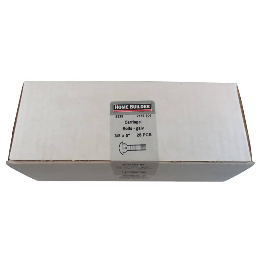 3/8" x 5" Galvanized Coarse Carriage Bolt
