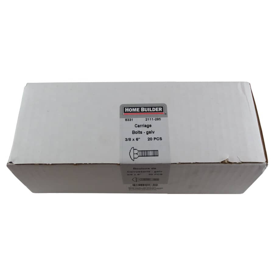 3/8" x 6" Galvanized Coarse Carriage Bolt