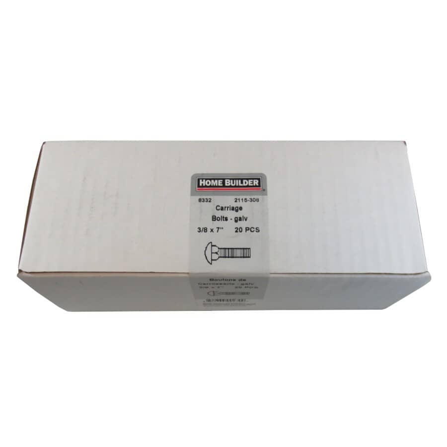 3/8" x 7" Galvanized Coarse Carriage Bolt