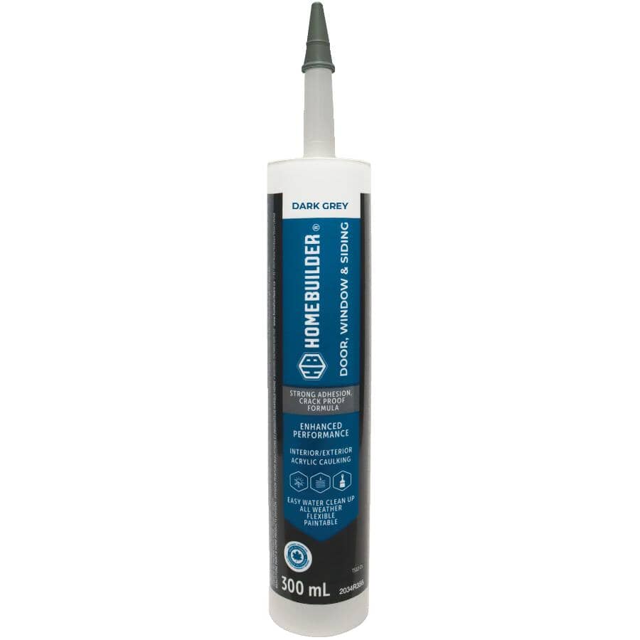Door, Window & Siding Acrylic Caulking - Dark Grey, 300 ml