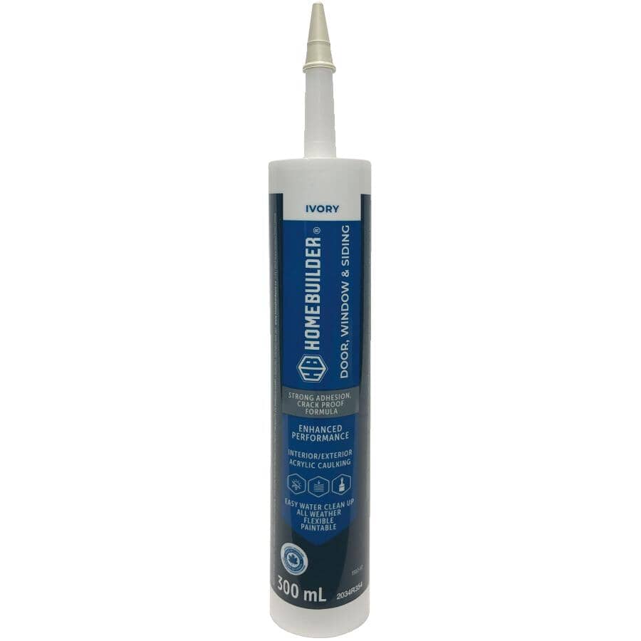 Door, Window & Siding Acrylic Caulking - Ivory, 300 ml