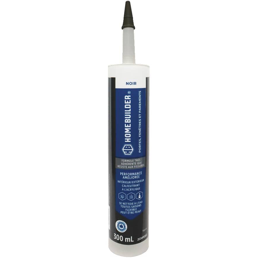 Door, Window & Siding Acrylic Caulking - Black, 300 ml