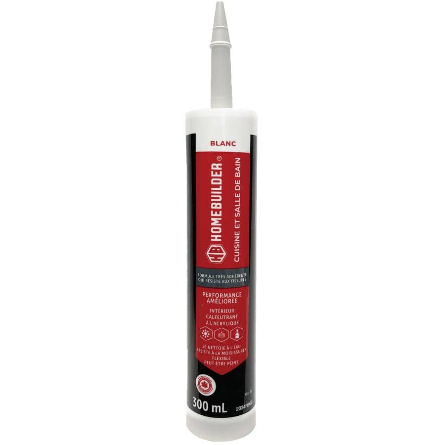 Kitchen & Bath Interior Acrylic Caulking - White, 300 ml