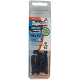 10 Pack 1/4" x 1-1/4" Hex Head Concrete Screws, with Drill Bit