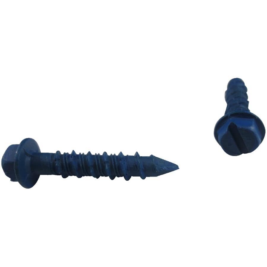 10 Pack 1/4" x 1-1/4" Hex Head Concrete Screws, with Drill Bit