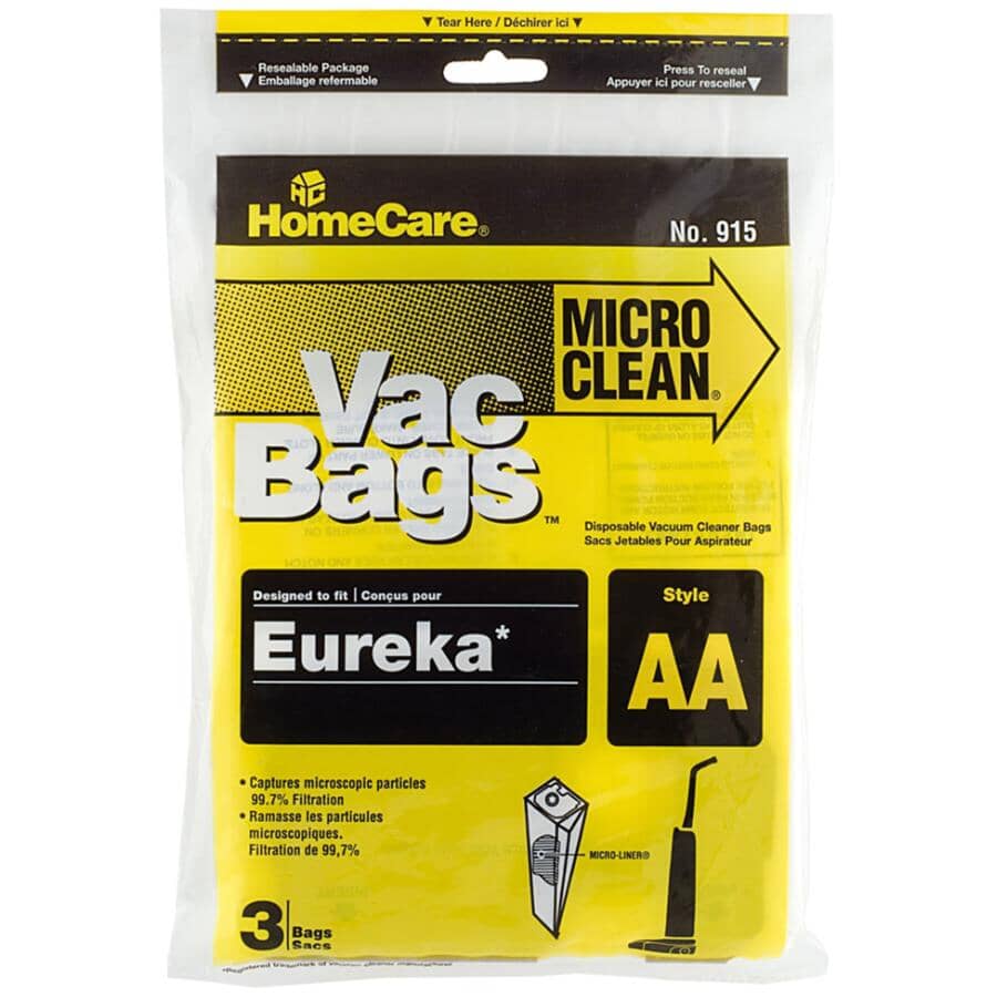 Type AA Eureka Vacuum Cleaner Bag - Microfiltration, 3 Pack