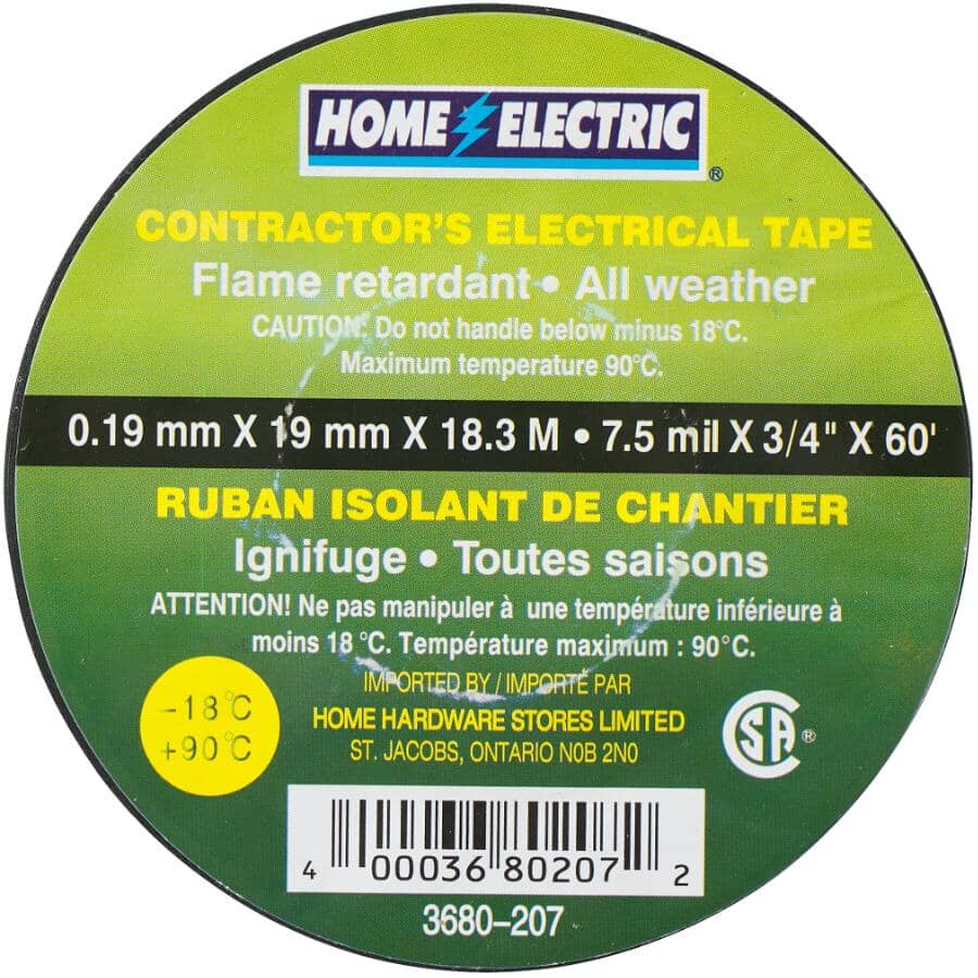 Electrical Tape - 7.5 mil x 3/4" x 60'