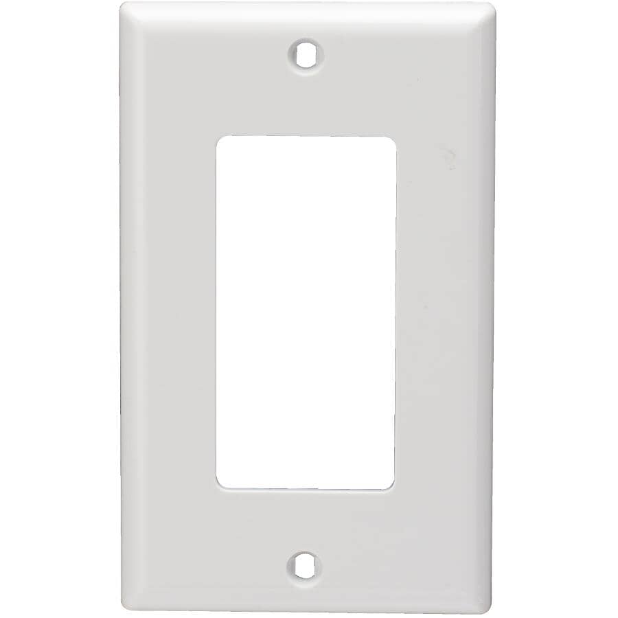 White Plastic 1-Gang Decorator Wall Plate
