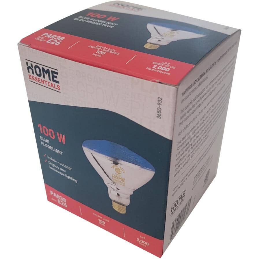 100W PAR38 Medium Base Blue Indoor & Outdoor Flood Light Bulb
