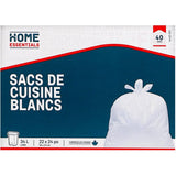 22" x 24" White Garbage Bags - 40 Pack