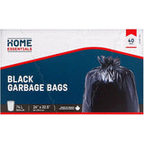 26" x 32.5" Black Garbage Bags - 40 Pack