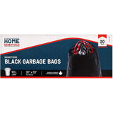 30" x 33" Drawstring Black Garbage Bags -20 Pack