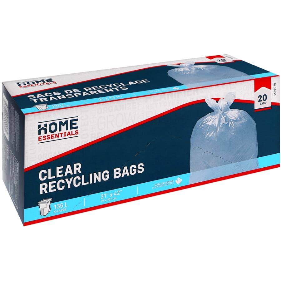 31" x 42" Clear Recycling Bags - 20 Pack