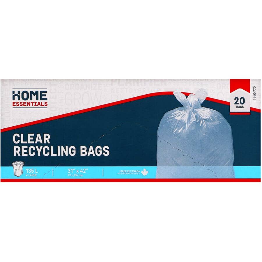 31" x 42" Clear Recycling Bags - 20 Pack