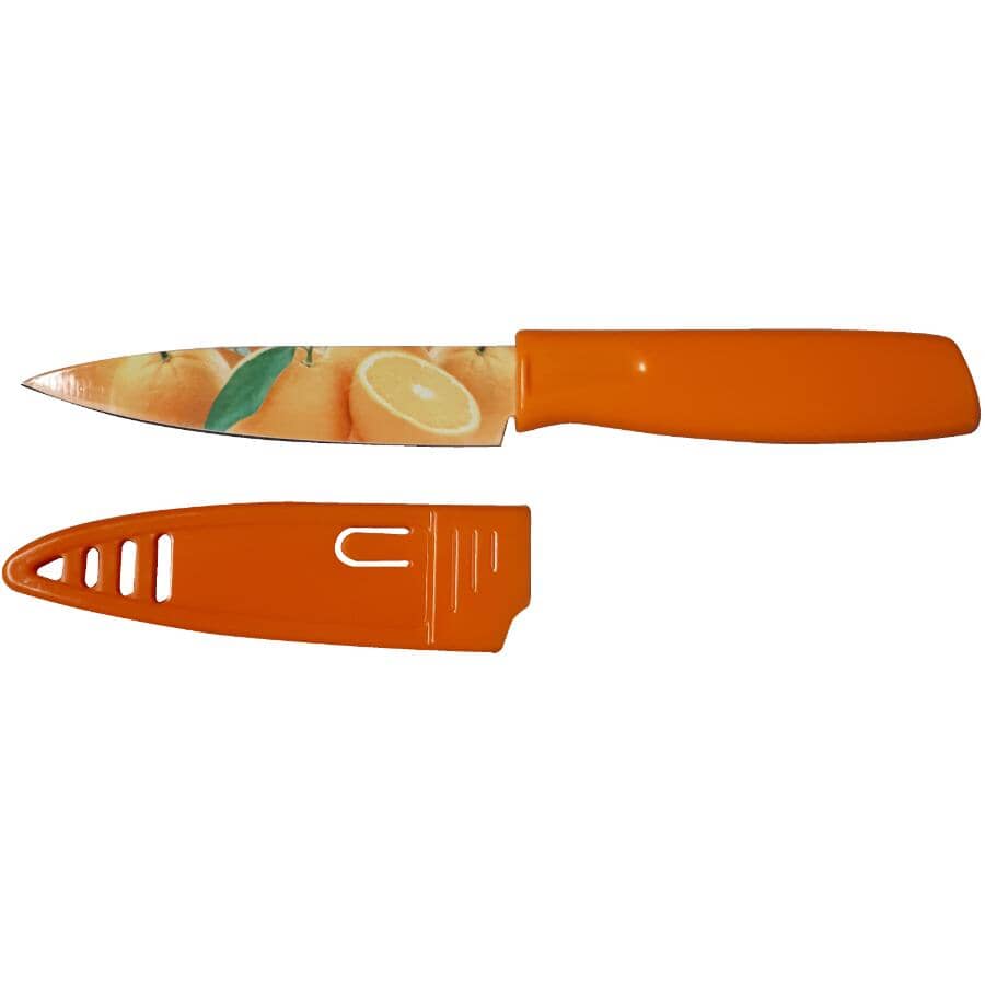 4" Paring Knife with Sheath - Assorted Fruit Patterns